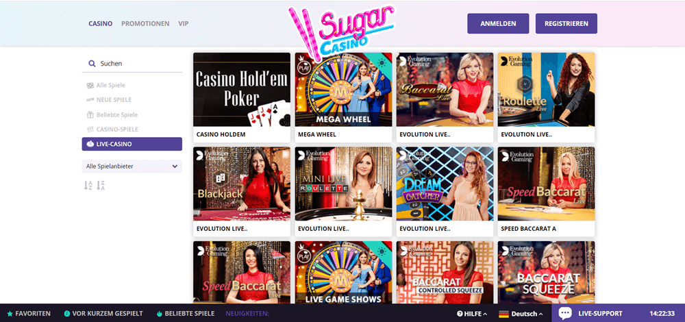 Sugar Casino Live