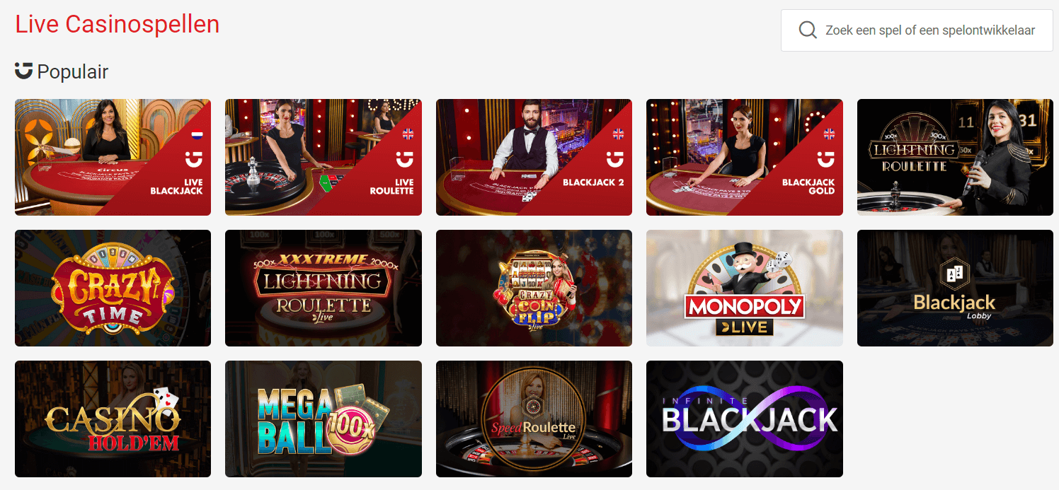 Tafelspelen circus online casino