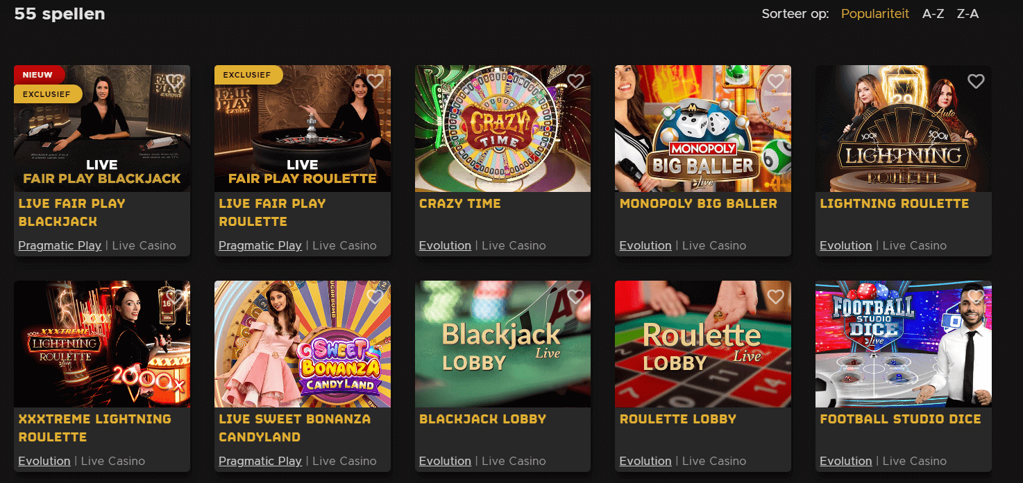 Fair play online casino spellen
