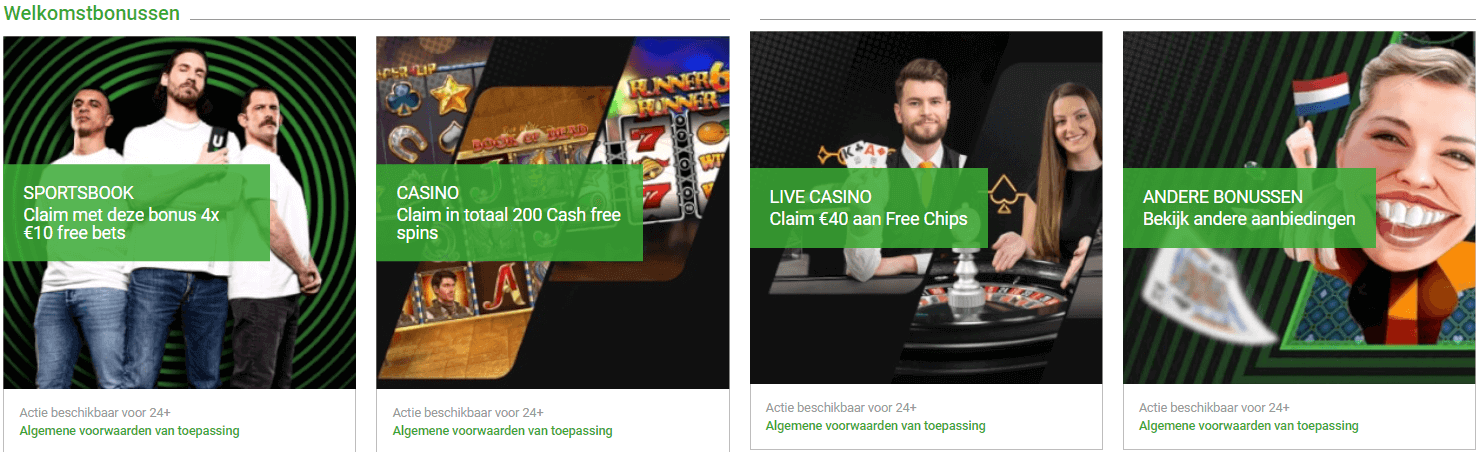 Unibet Online Casino Welkomstbonussen