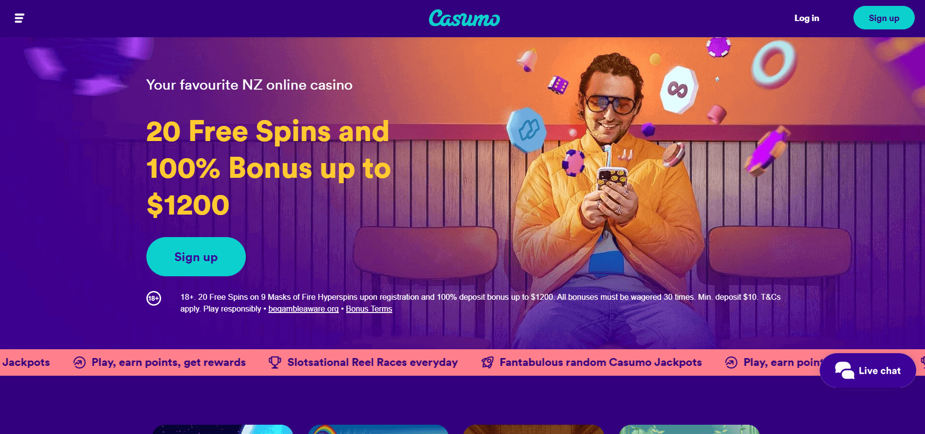 Casumo casino homepage