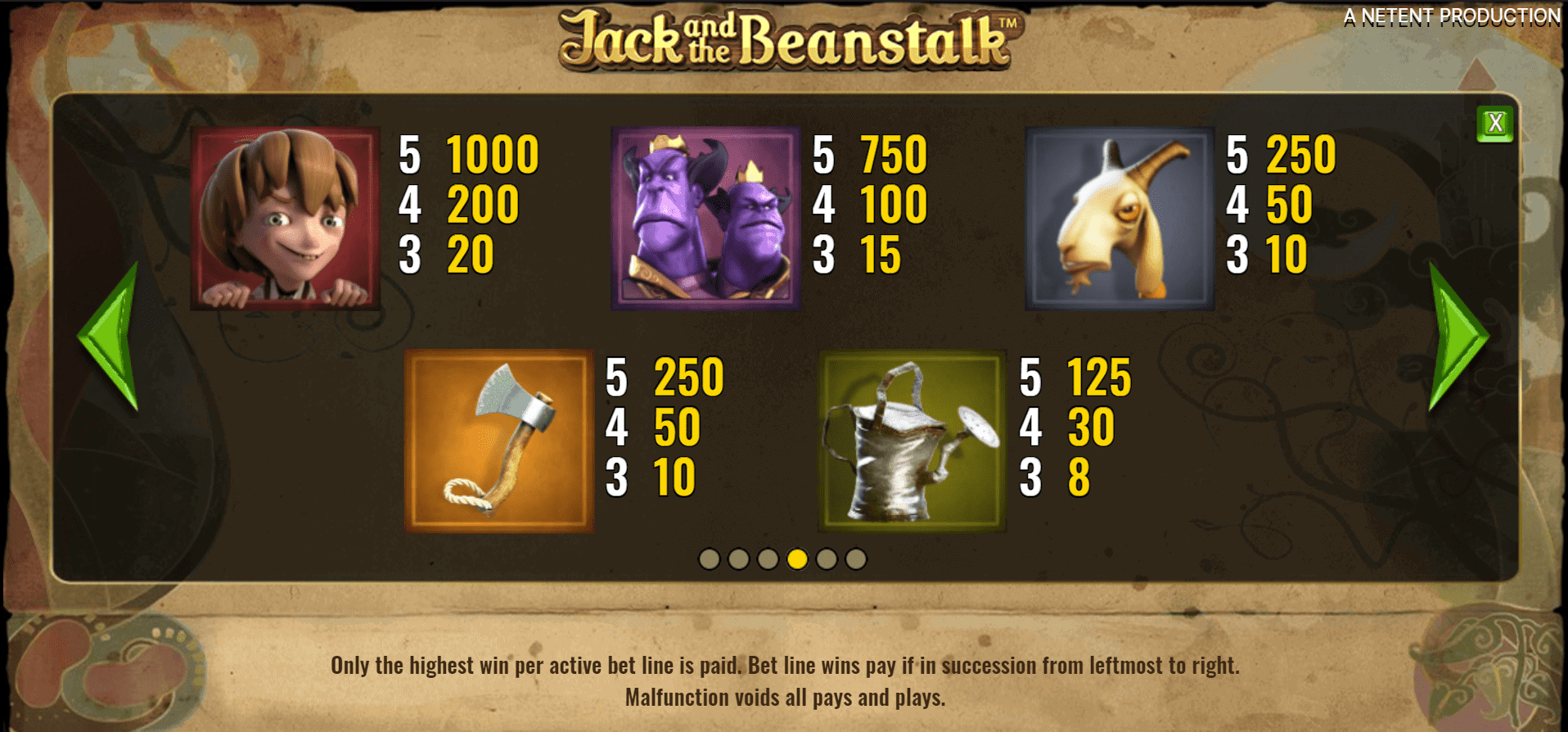 jack and the bean stalk netent