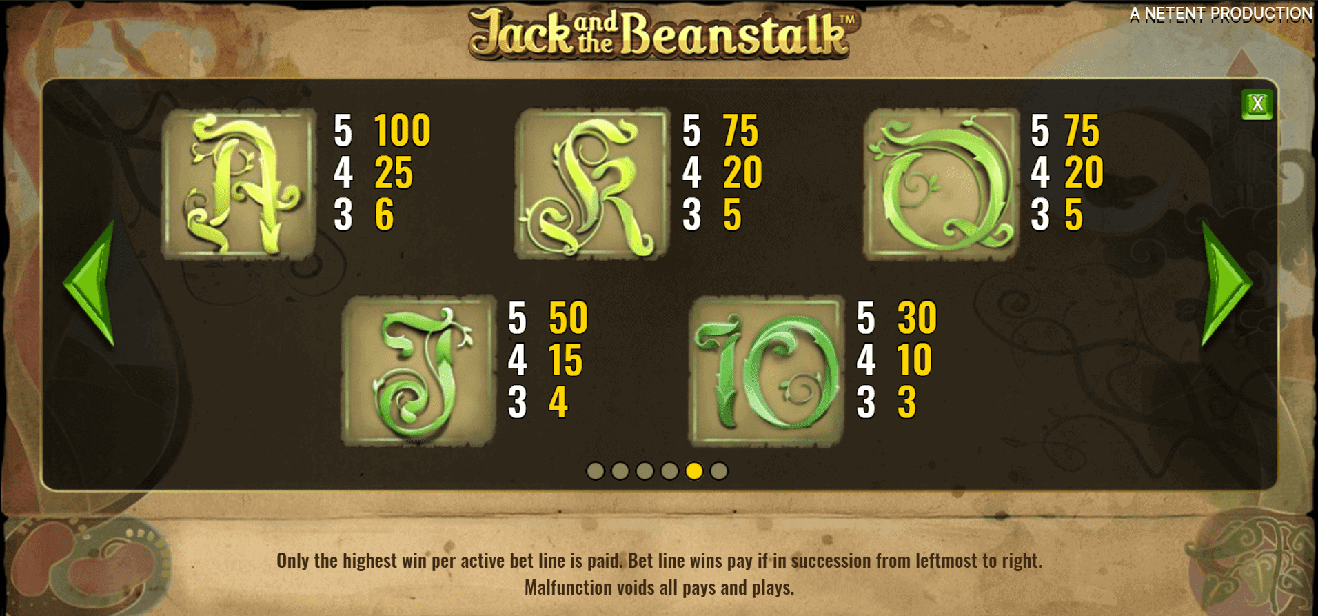 jack and the bean stalk netent
